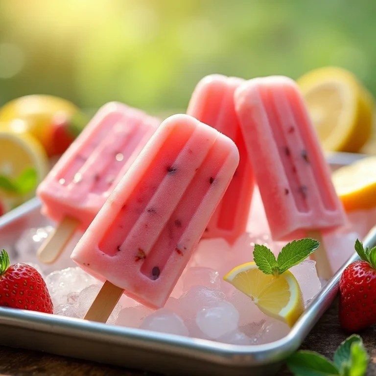 Strawberry Lemonade Popsicles